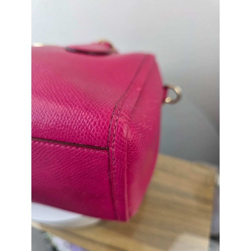 Coach Bennett Mini Satchel Pink Crossgrain Leather Crossbody Bag F33329 - Picture 6 of 16